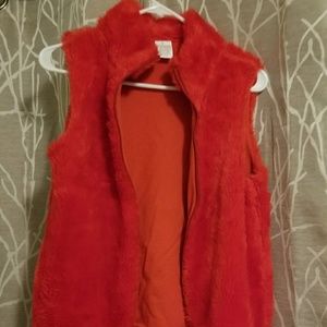 Red fur vest